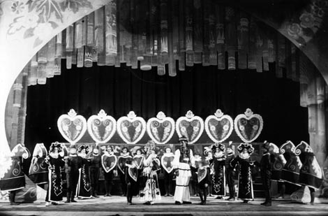 Praizvedba baleta LIcitarsko srce Krešimira Baranovića u koreografiji Margarite Froman, Narodno kazalište u Zagrebu, 17. lipnja 1924.