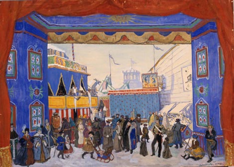 Alexandre Benois: Scenografska slika za prvu sliku baleta Petruška, 1910.