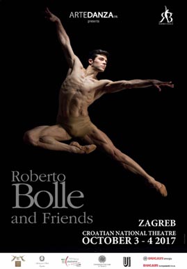 Plakat za Baletni gala koncert Roberto Bolle i prijatelji, HNK u Zagrebu, 2017.